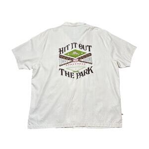 Tommy Bahama San Diego Padres 100% Silk Camp Shirt Men's XXL Cream MLB Baseball